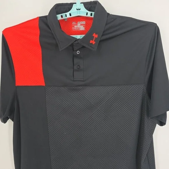 Under Armor Black and Orange Men's Heat Gear‎ Polyester Athletic Shirt Size 2XL - Picture 2 of 9